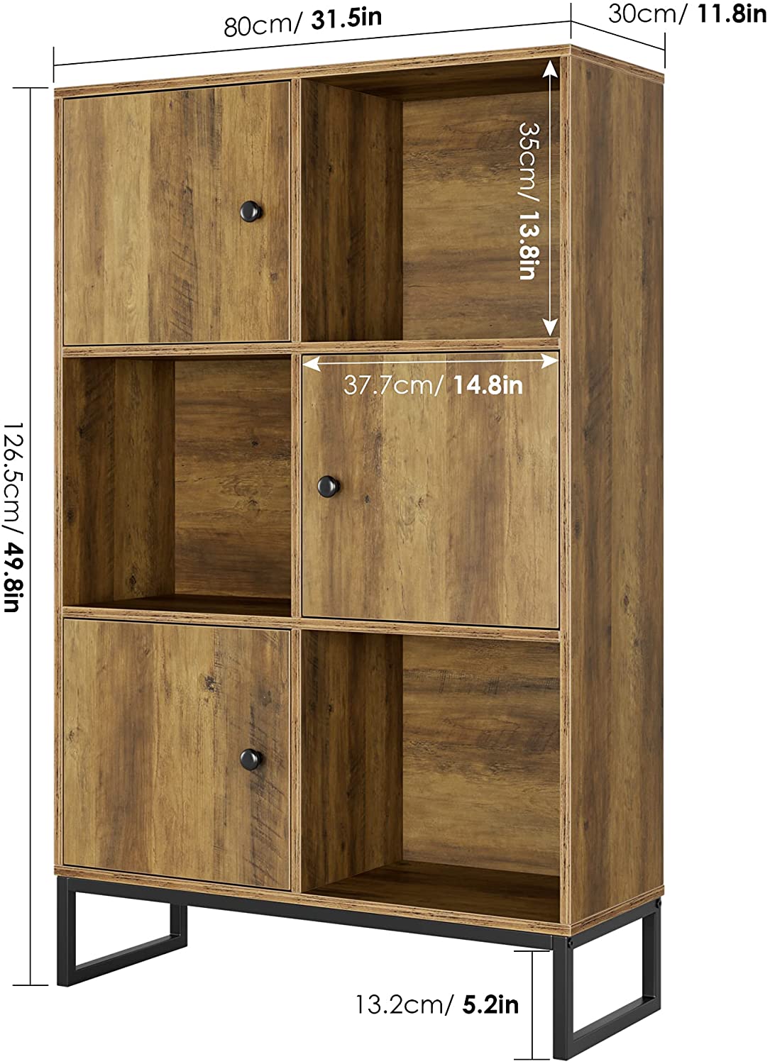 Grandiose Wooden Bookcase with 6 Compartments