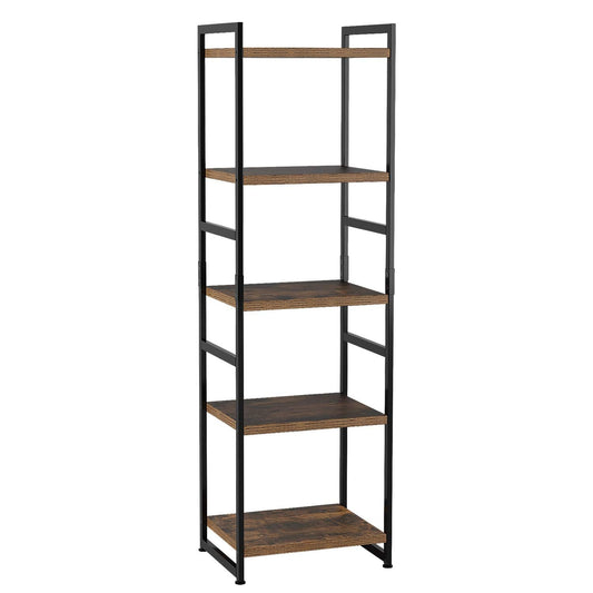 Grandiose 5-Tier Bookshelf with Metal Frame for Home