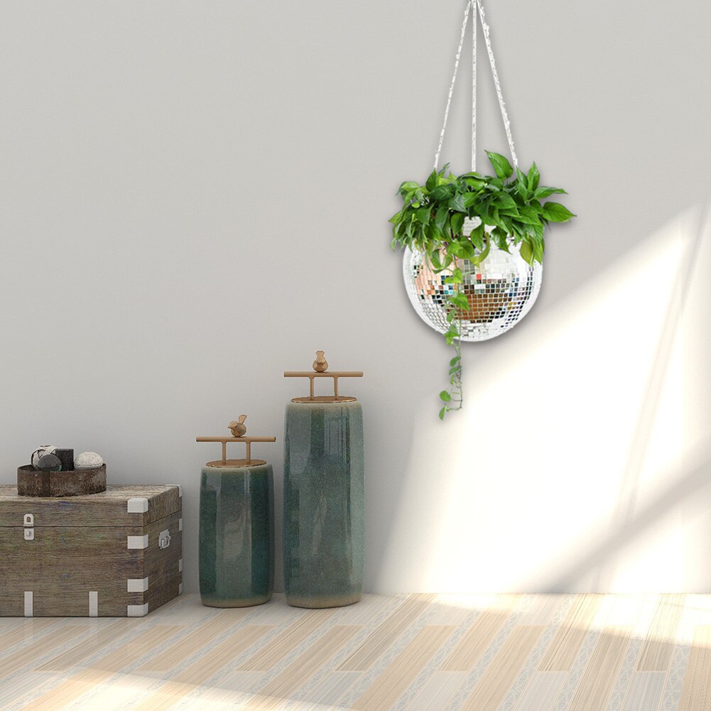 Grandiose Boho Mirror Ball Plant Hanger for Indoor Plants