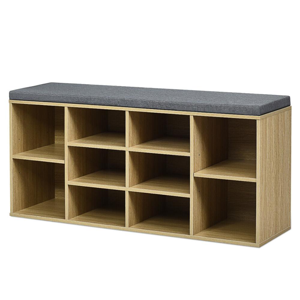 Grandiose 10-Cube Shoe Storage Bench with Padding