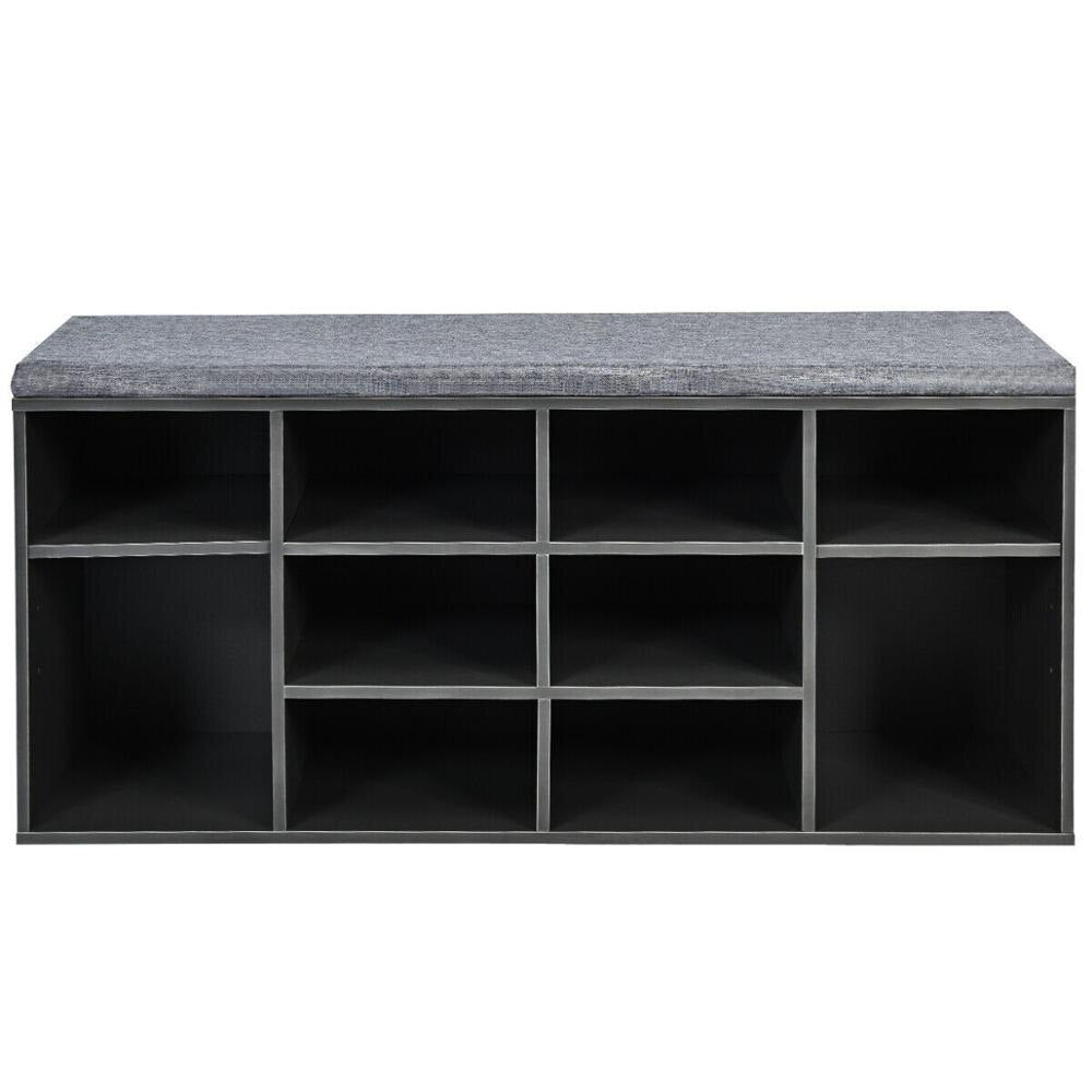 Grandiose 10-Cube Shoe Storage Bench with Padding