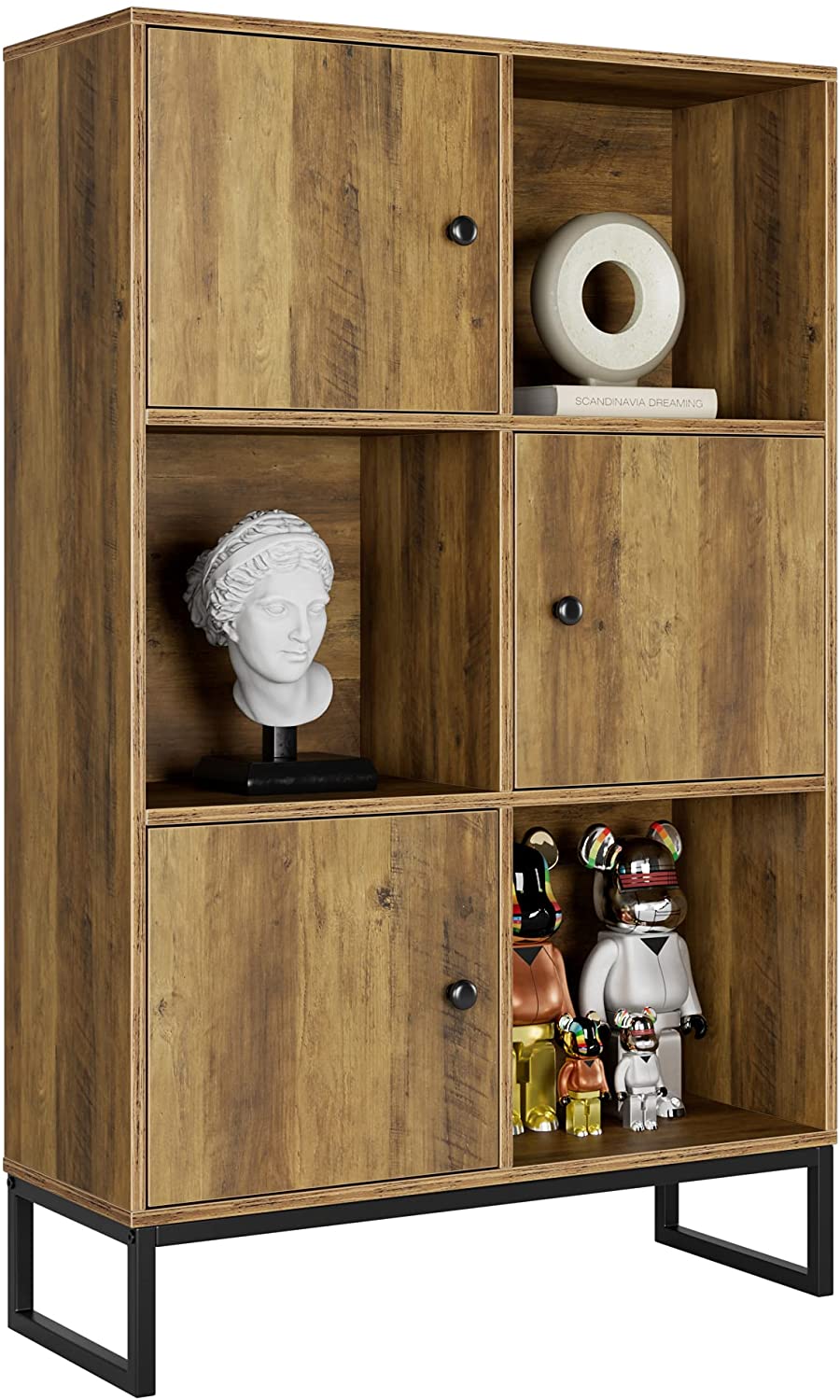 Grandiose Wooden Bookcase with 6 Compartments