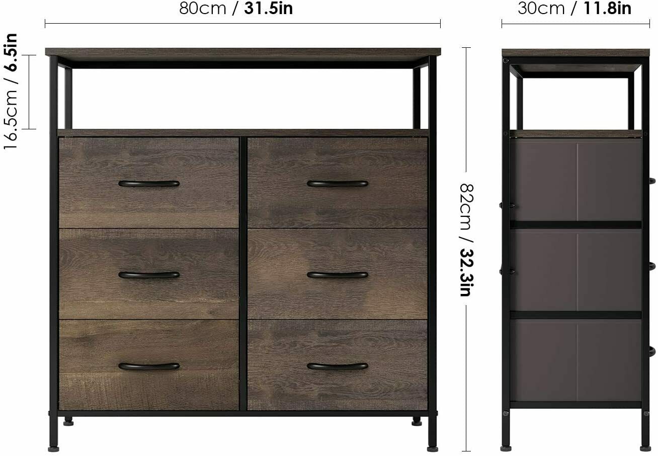 Grandiose 6-Drawer Rustic Storage Cabinet