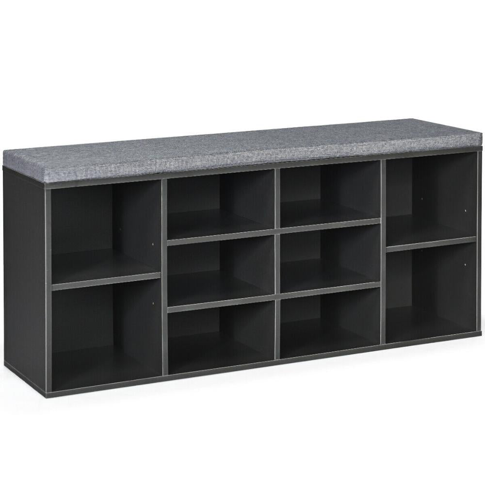 Grandiose 10-Cube Shoe Storage Bench with Padding